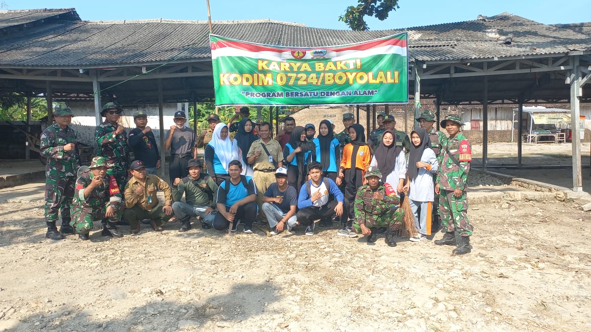 Kodim Boyolali Karya Bakti di Dua Pasar Tradisional Sekaligus