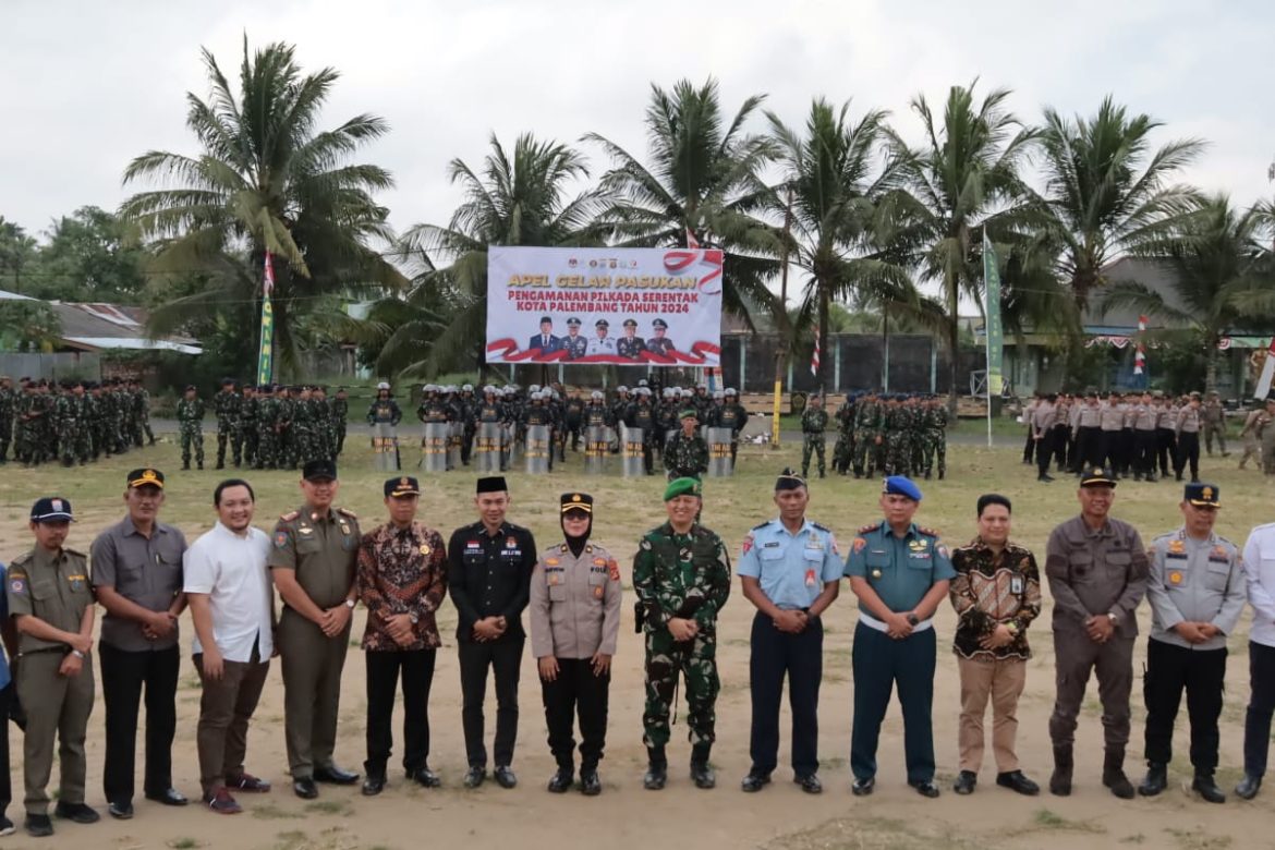 Kodim 0418/Palembang Gelar Pasukan Pengaman Pilkada Serentak Kota Palembang Tahun 2024