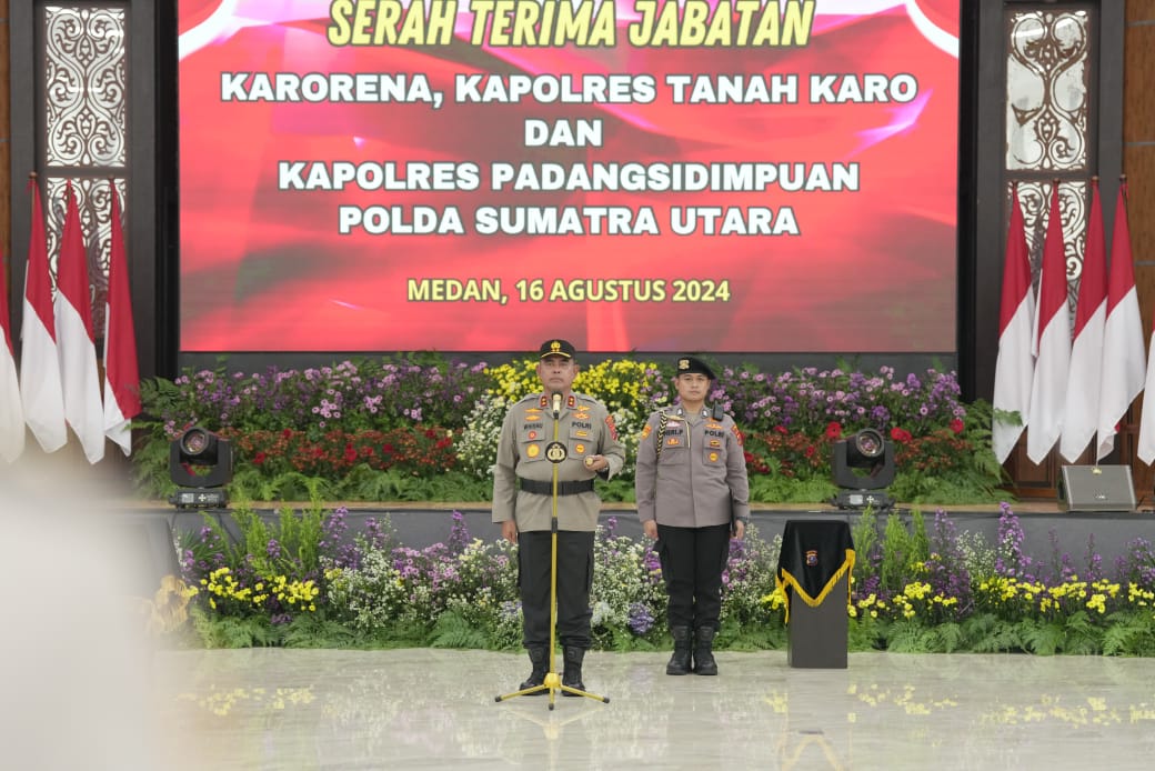 Kapolda Sumut Irjen Pol Whisnu Pimpin Sertijab Pejabat Utama dan Kapolres