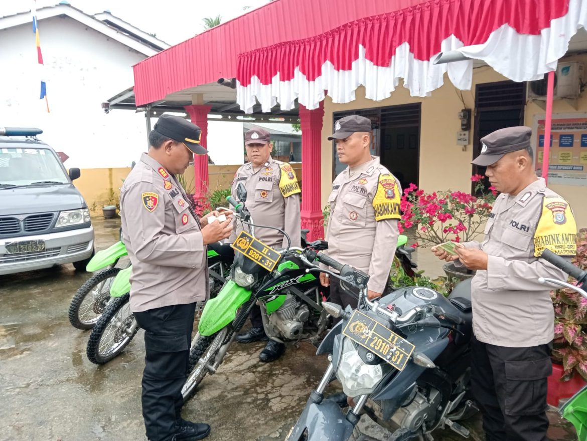 Pastikan Kendaraan dalam Keadaan Prima Jelang Pilkada Serentak 2024, Polsek Jajaran Polresta Deli Serdang Cek Kendaraan Dinas”.