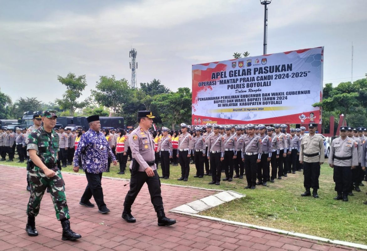 Apel Gelar Pasukan Mantap Praja Candi Siap Amankan Pilkada 2024 Di Wilayah Boyolali