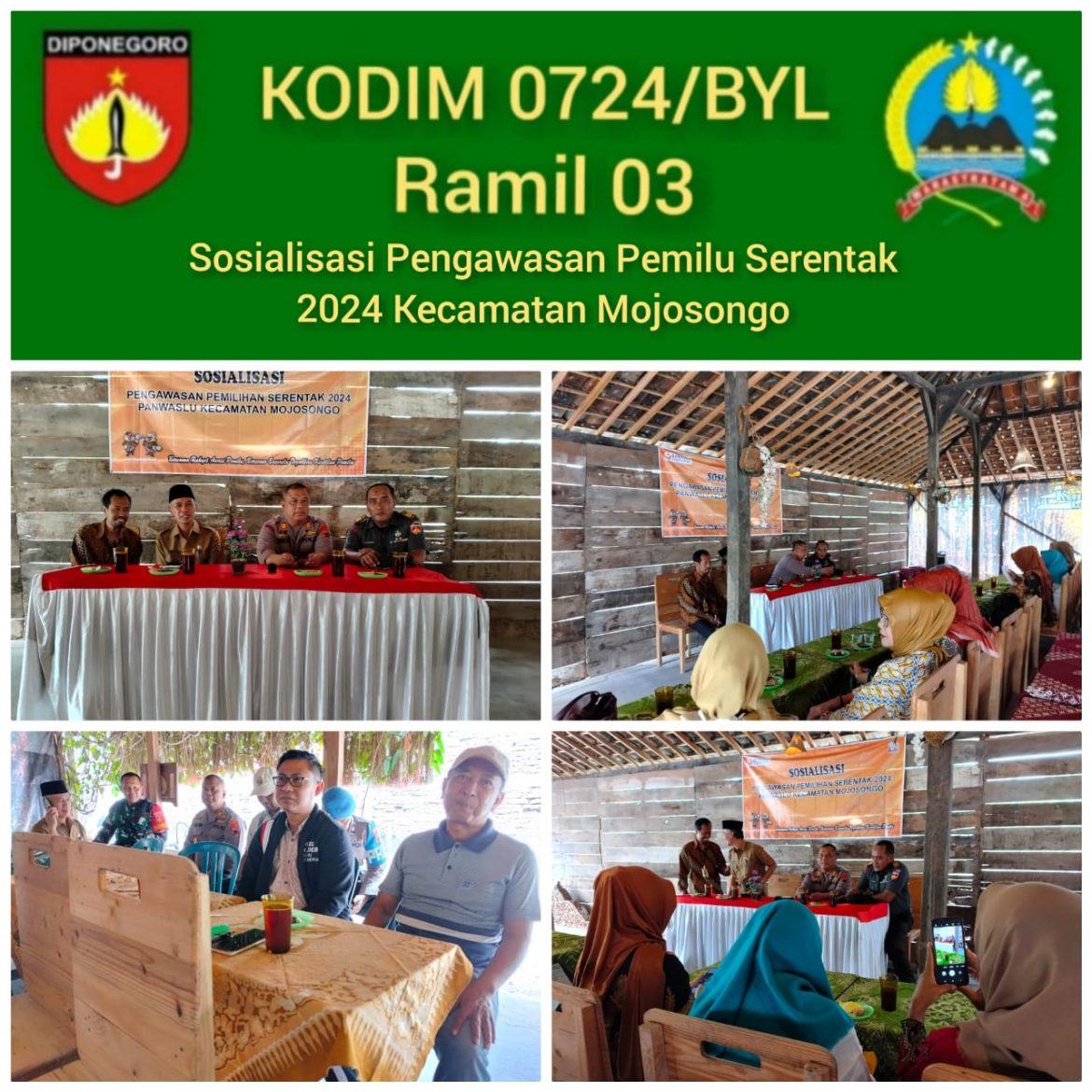 Danramil Mojosongo Turut Hadiri Sosialisasi Pengawasan Pemilu  Boyolali.