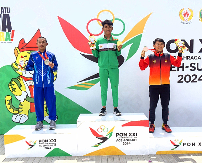 Tim Sumut Berhasil Raih Emas di Road Race 70 KM Jarak Pendek Putra, Tebing Hingga Parapat