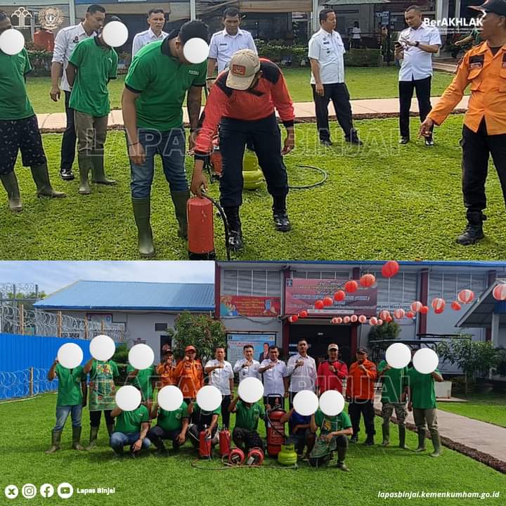 Lapas Binjai Gelar Sosialisasi Dan Simulasi Penanggulangan Kebakaran.