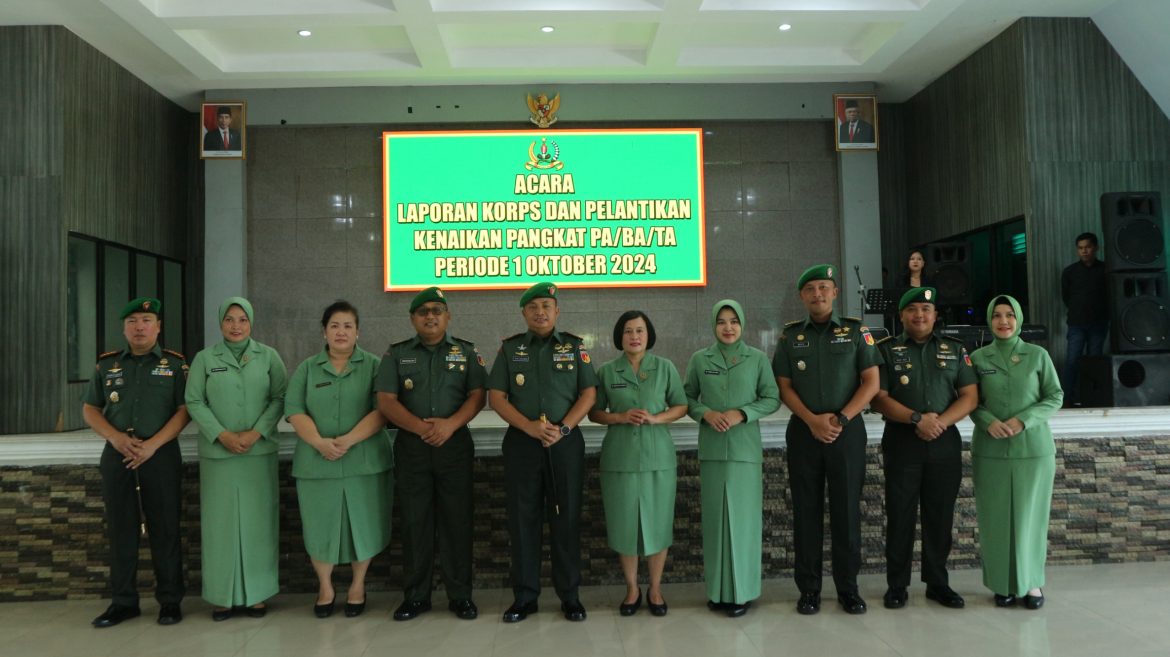 Danrem 132/Tdl Pimpin Laporan Korps Kenaikan Pangkat Periode 1 Oktober 2024
