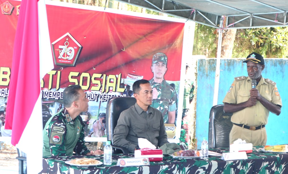 *Warga Kwamki Narama Antusias Sambut Baksos HUT ke-79 TNI Pimpinan Pangkogabwilhan III*