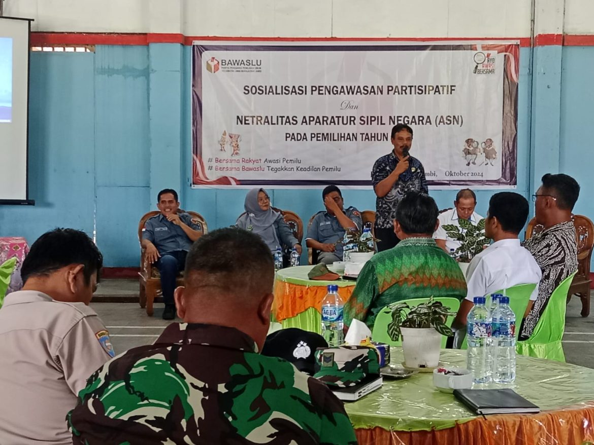 Polsek Tanah Jawa Hadiri Sosialisasi Pengawasan Partisipatif dan Netralitas ASN pada Pemilu 2024