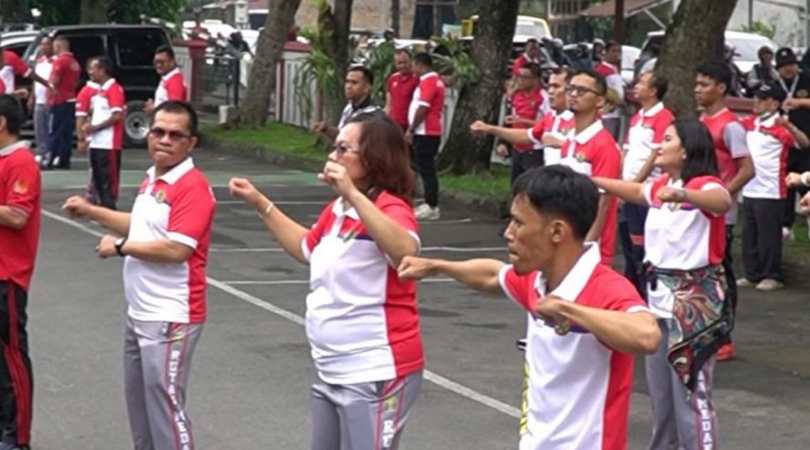 Sambut Hari Sumpah Pemuda ke -96 Rutan Kelas 1 Medan Adakan Senam Pagi Dan Donor Darah.