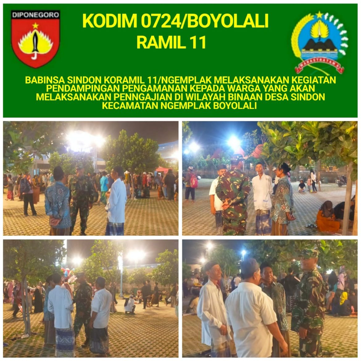 Babinsa Sindon Komsos Dengan Warga Disela Pengajian