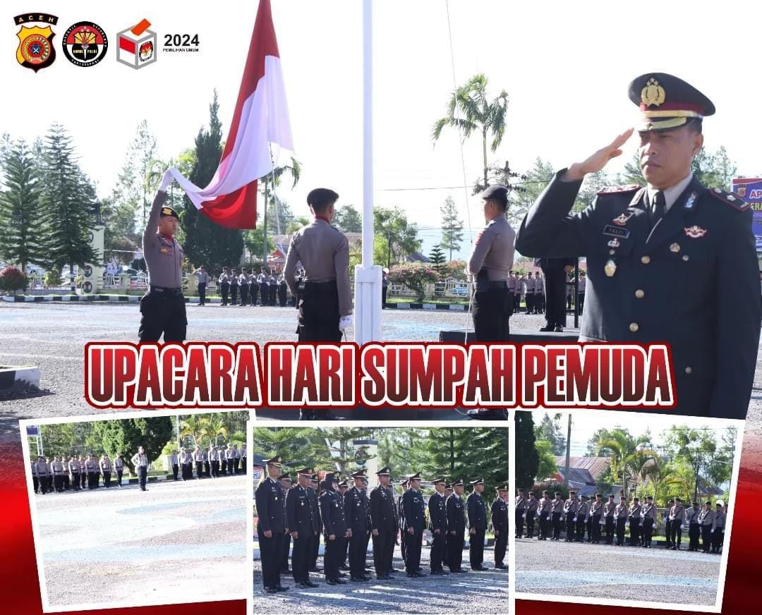 Kapolres Bener Meriah Hadiri Upacara Hari Sumpah Pemuda ke-96 di Sekda Kabupaten Bener Meriah