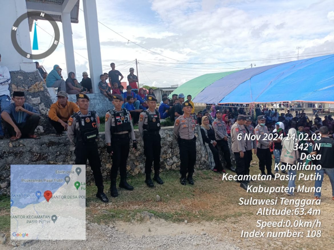 Satgas Operasi Mantap Praja 2024 Laksanakan Pengamanan Kampanye Calon Gubernur di Pasar Laino, Kabupaten Muna*