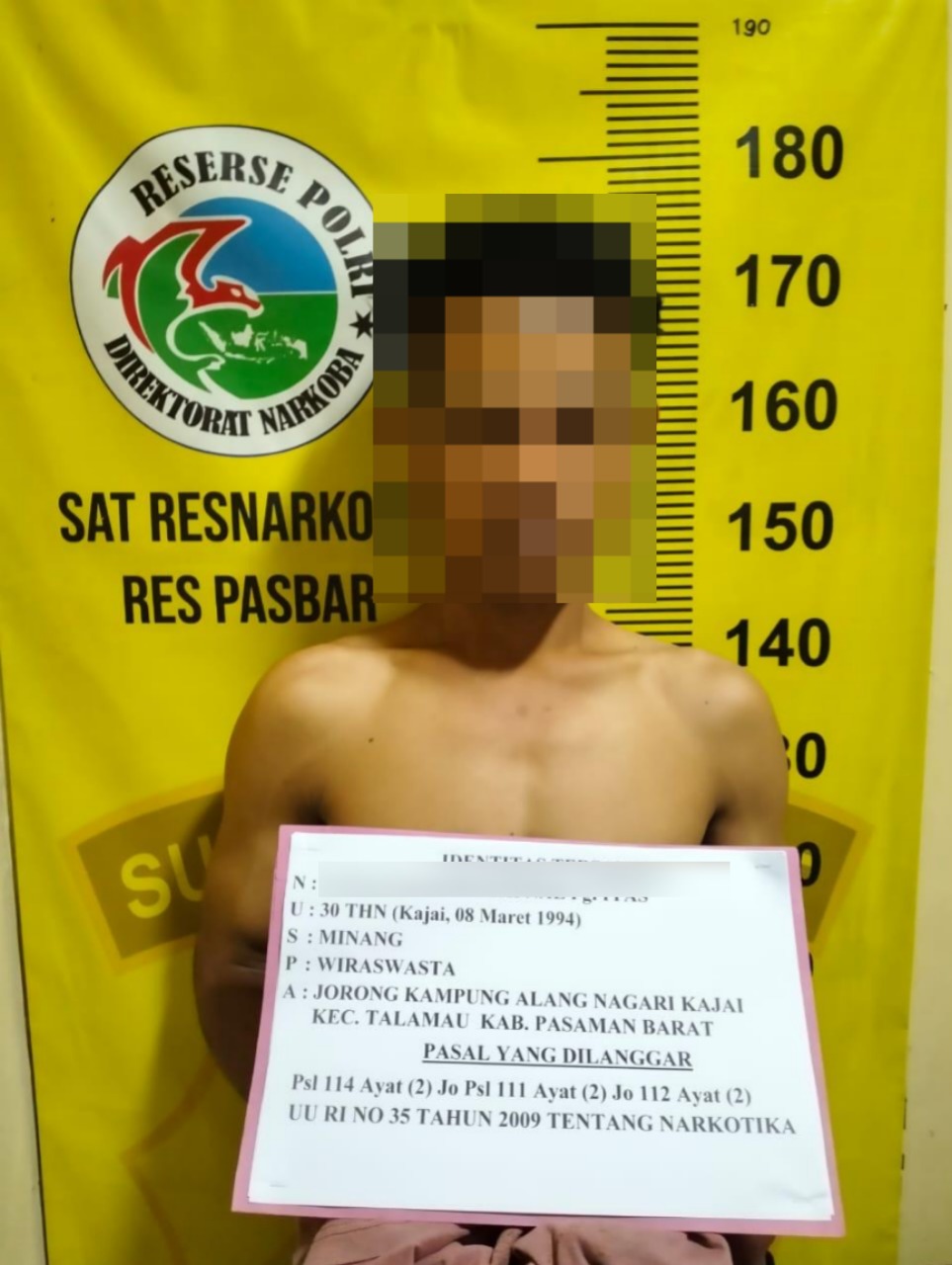 Polres Pasaman Barat berhasil Meringkuk 2 Orang Pelaku Yang Diduga Pengedar 30 Kg Ganja dan Sabu.
