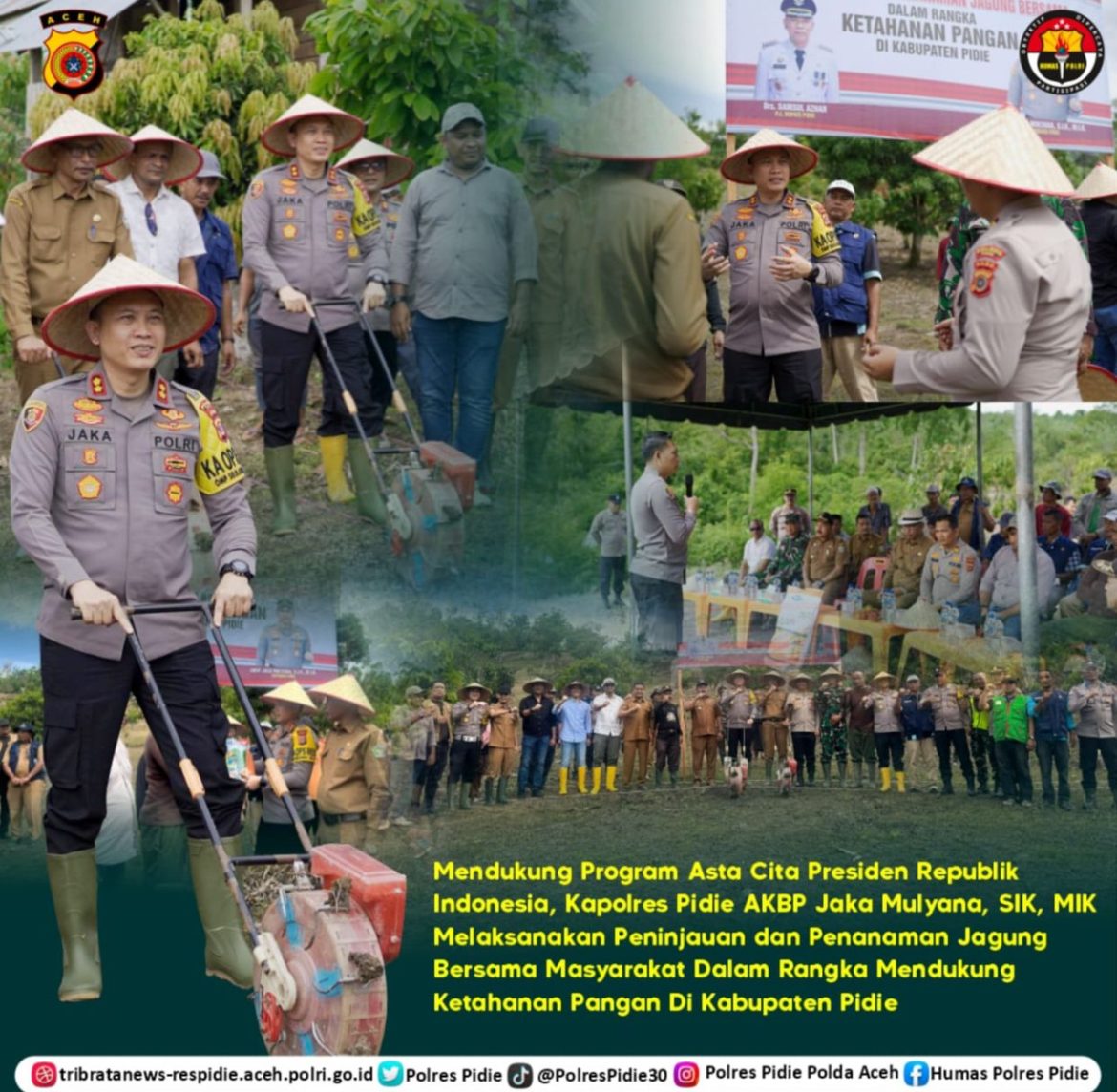 Polres Pidie Dukung Program Asta Cita Presiden dengan Penanaman Jagung