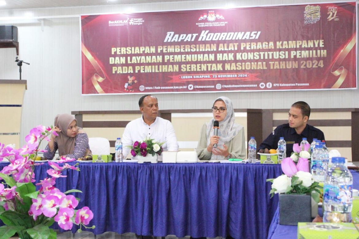 Dimasa Tenang KPU Pasaman Imbau Paslon Dan Partai Pendukungnya Bersihkan APK,