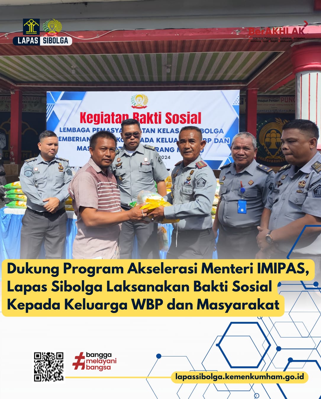 Dukung Program Akselerasi Menteri IMIPAS, Lapas Sibolga Laksanakan Bakti Sosial Kepada Keluarga WBP dan Masyarakat
