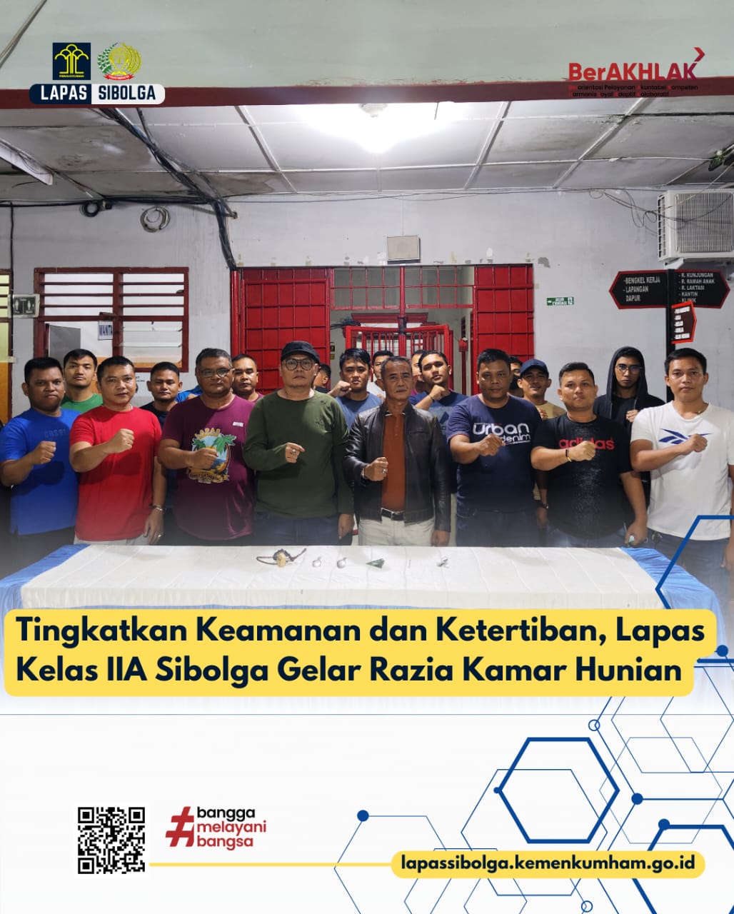 Tingkatkan Keamanan dan Ketertiban, Lapas Kelas IIA Sibolga Gelar Razia Kamar Hunian