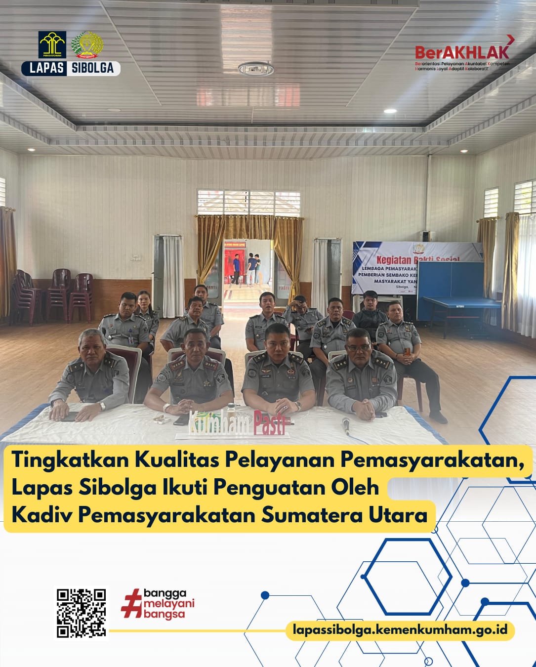 Tingkatkan Kwalitas Pelayanan Pemasyarakatan, Lapas Sibolga Ikuti Penguatan Oleh Kadiv Pemasyarakatan Sumatera Utara