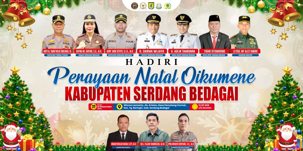 Perayaan Natal Oikumene Kabupaten Serdang Bedagai, Umat Kristiani Protestan dan Umat Katolik Bersama Bupati Berserta Wakilbupati Penuh Hikmad.