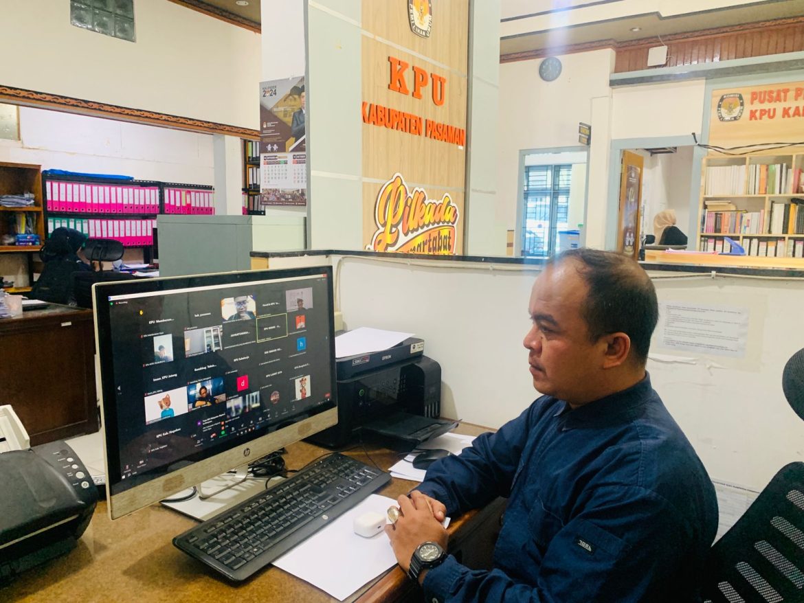 KPU Pasaman Ikuti Zoom Meeting Tentang Uji Beban Pembaruan Laman JDIH
