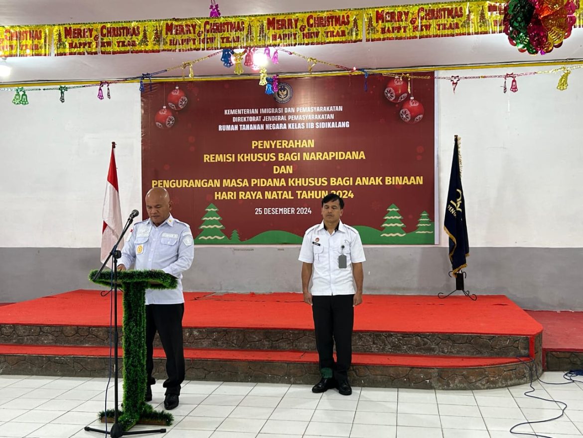 Sebagai Hadiah Kado Natal Warga Binaan Pemasyarakatan Rutan Kelas IIB Sidikalang Terima Remisi Khusus Hari Raya Natal 2024*