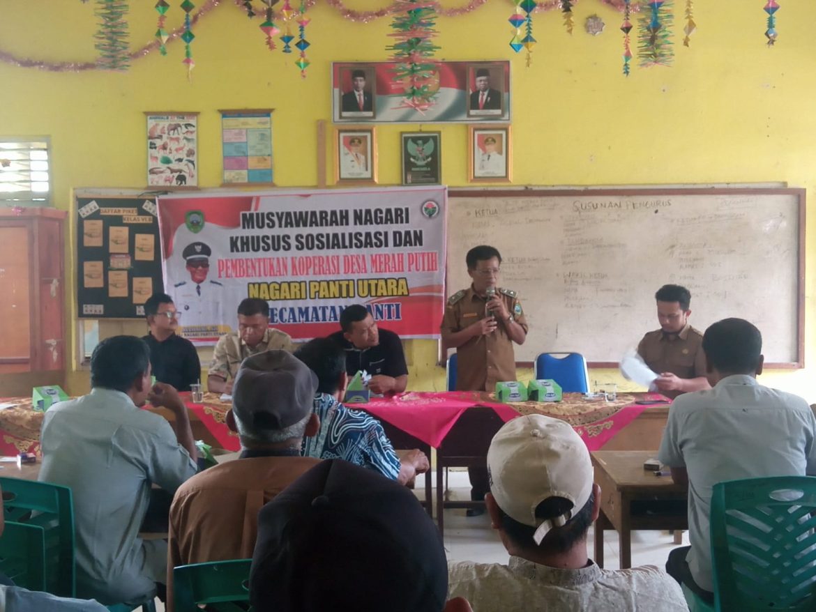 Tindaklanjuti Instruksi Presiden Prabowo, Nagari Panti Utara Gelar Pembentukan Koperasi Merah Putih,