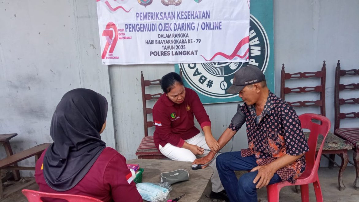 Kapolsek Bahorok Pimpin langsung Pembagian Bansos Kepada Masyarakat yang Kurang Mampu Dalam Rangka HUT Bhayangkara Ke-79