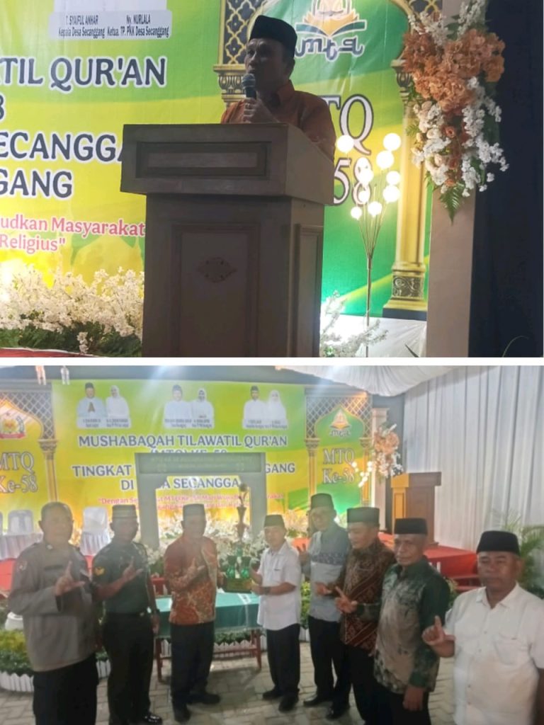 Camat Kecamatan Secanggang Menutup Resmi MTQ Ke-58 Tingkat Kecamatan Secanggang Tahun 2025.