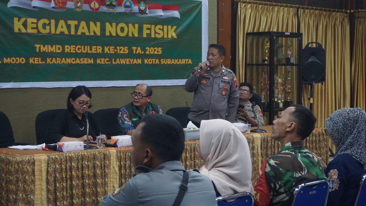 Sasaran Non Fisik TMMD Reguler Ke-125 Kodim 0735/Surakarta Gelar Penyuluhan Kamtibmas*