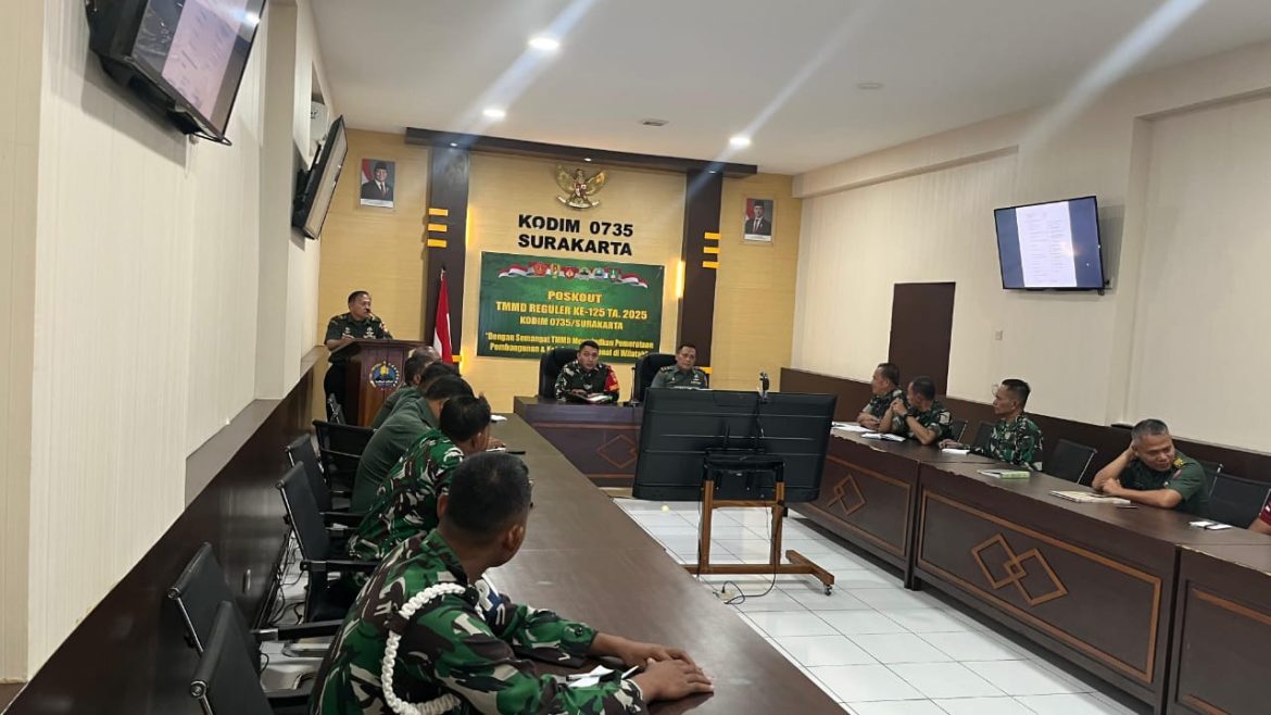 *Jelang Berakhirnya TMMD Reguler Ke-125 Kodim 0735/Surakarta, Dansatgas Pimpin Rapat Terbatas*