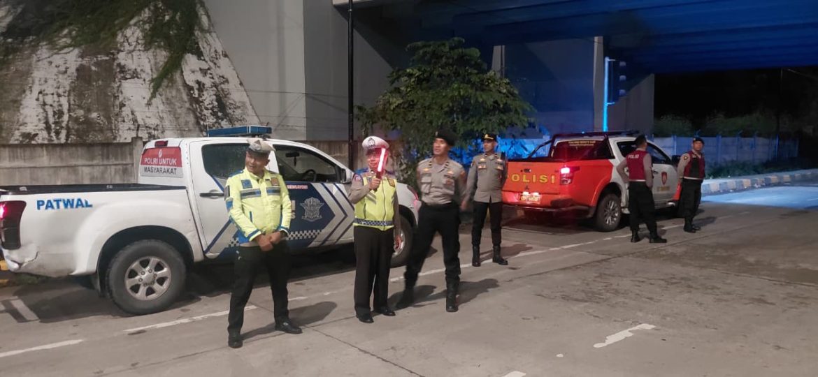 Sat Lantas Polres Langkat Gelar Patroli Rutin Malam Hari.
