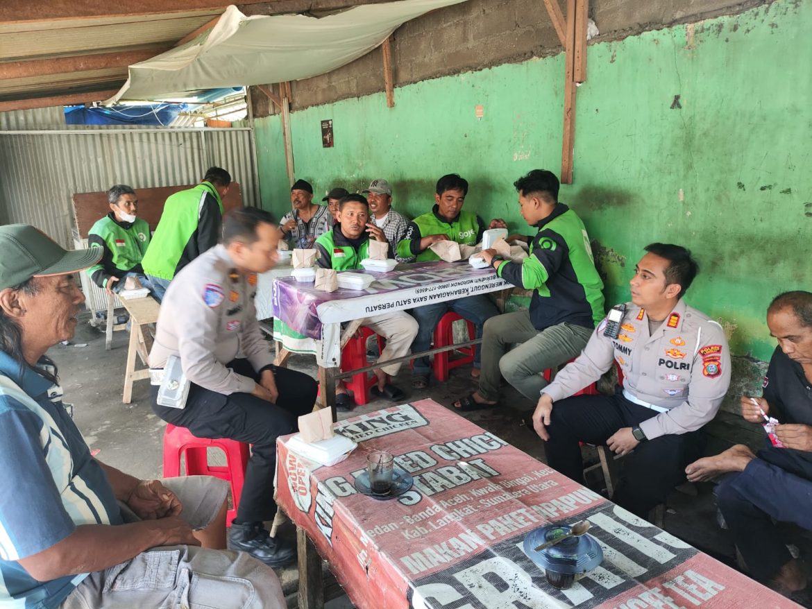 Sambang Pangkalan Ojek dan Betor Kasat Lantas Polres Langkat Ajak Komunitas Driver Wujudkan Zero Kecelakaan.