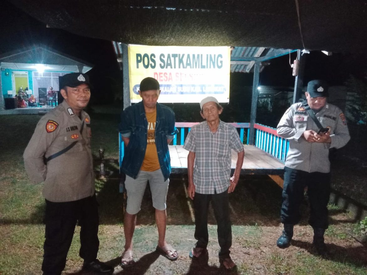 Bhabinkamtibmas Desa Sei Siur Laksanakan Patroli Malam dan Sambang Warga di Pos Kamling