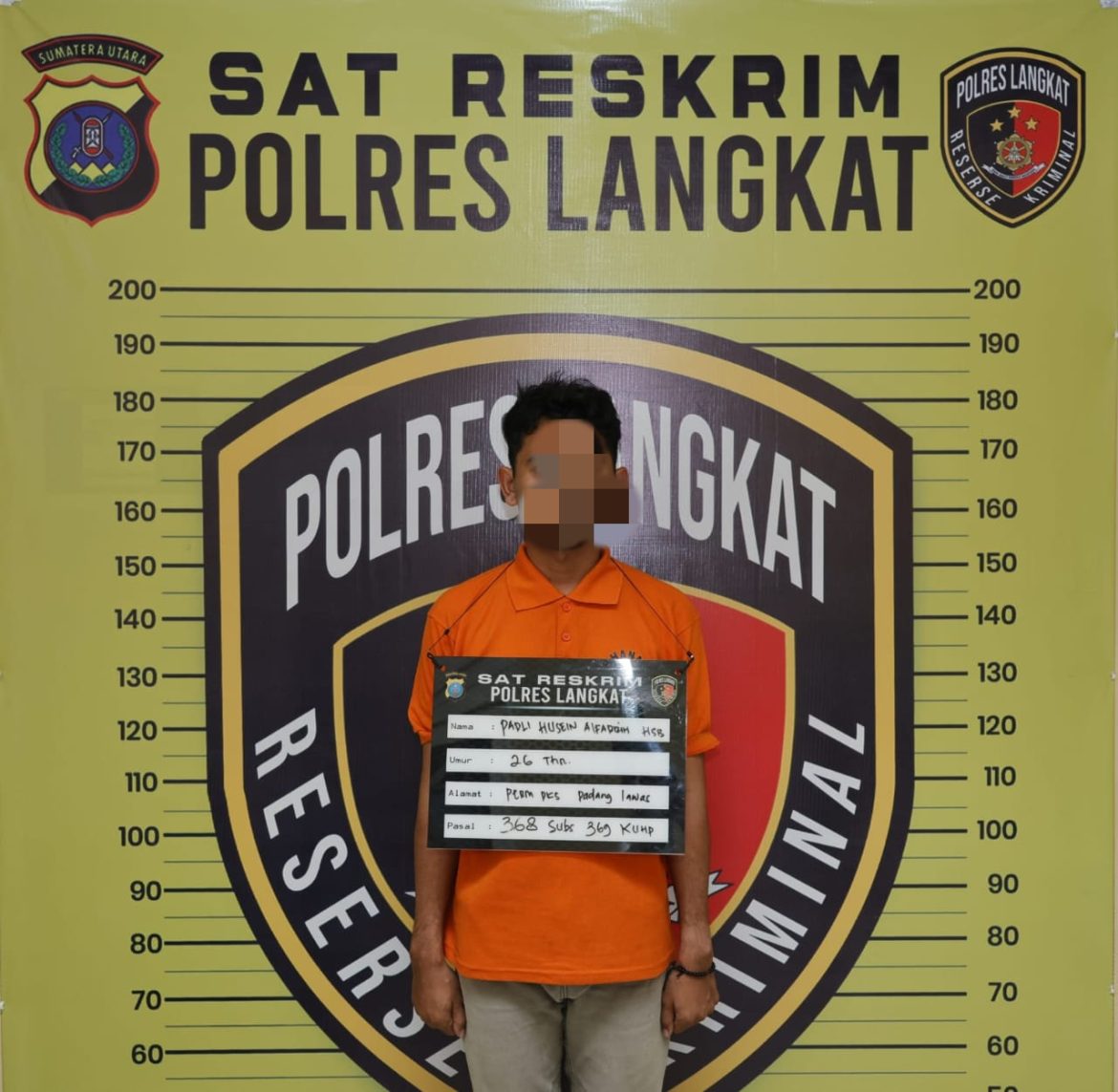 Sat Reskrim Polres Langkat Berhasil Ungkap Kasus Pemerasan dan disertai Pengancaman.