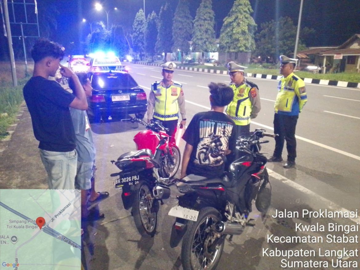 Antisipasi Balap Liar dan Geng Motor, Satlantas Polres Langkat Gencarkan Patroli Malam di Titik Strategis .