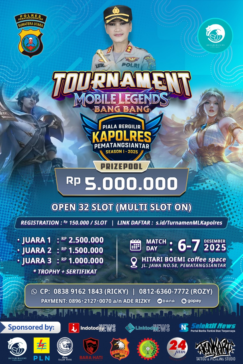 Hitari Boemi Coffee Space Gelar Mobile Legends Tournament Piala Bergilir Kapolres Pematangsiantar, Total Hadiah Rp 5 Juta