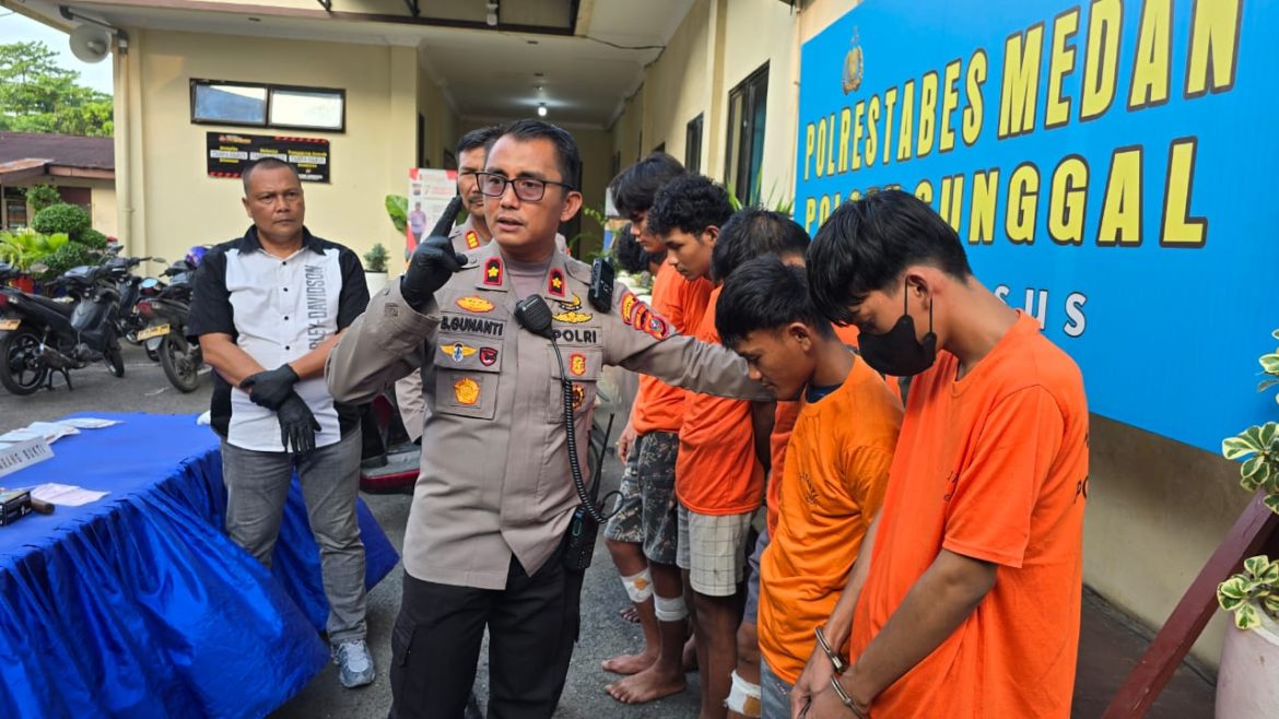 Lima Dari 7 Begal Ditembak Polsek Sunggal