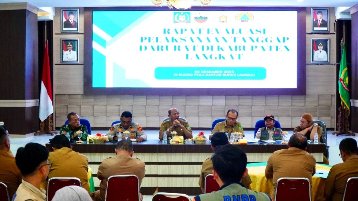 Kolaborasi Dengan BNPB, Bupati Syah Afandin Perintahkan Jajaran Untuk Cepat Tangani Banjir Langkat.