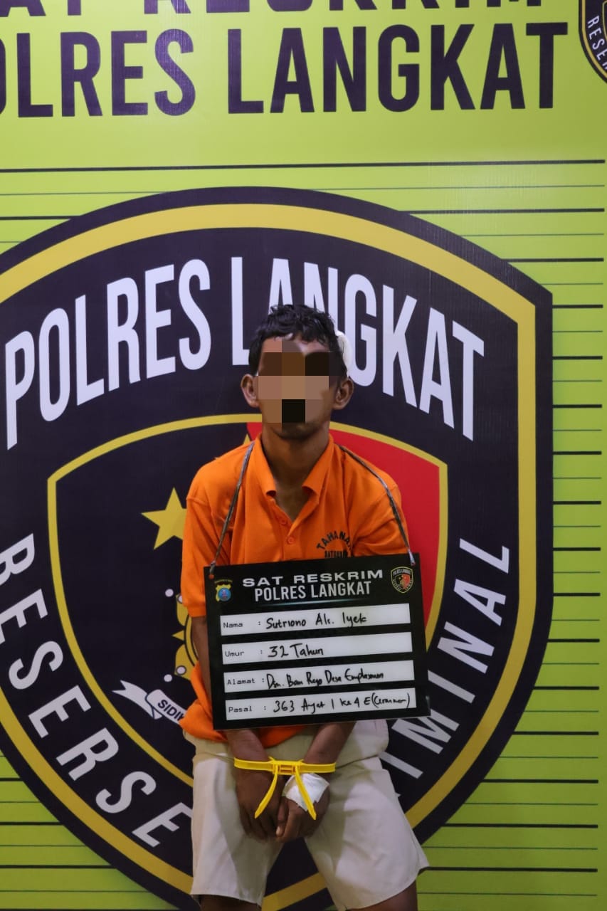 Satu Tersangka Curanmor Berinisial S Terungkap Dua TKP Berbeda, Polres Langkat Tegaskan Komitmen Penegakan Hukum.