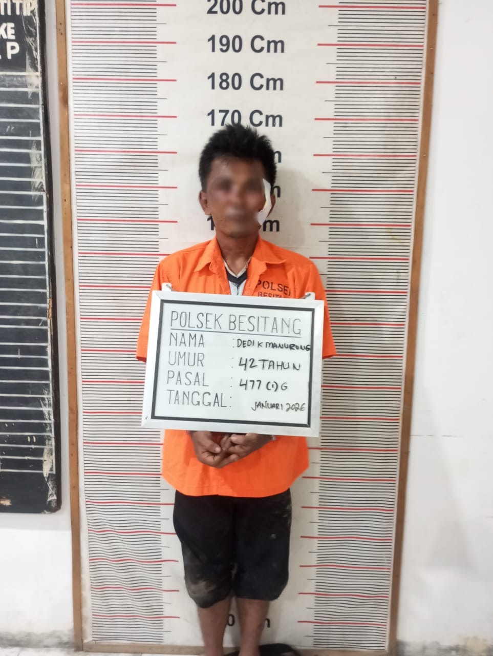 Polsek Besitang Amankan Pelaku Pencurian Sepeda Motor di Desa Halaban.