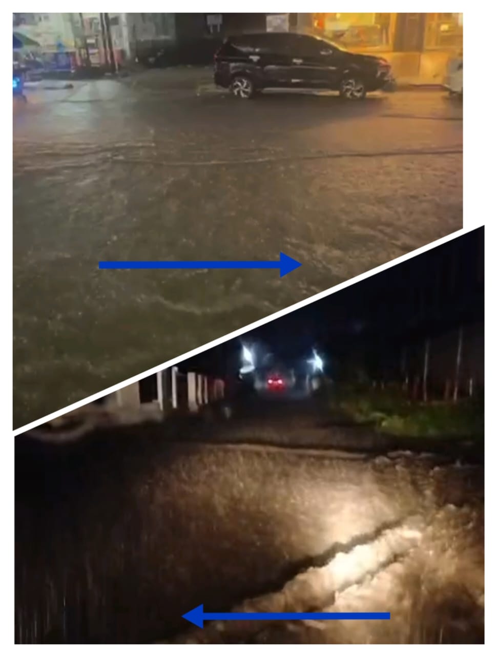 Arus Terpusat Satu Arah Ke Danau Toba Jalan Siliwangi, Kota Balige Tergenang