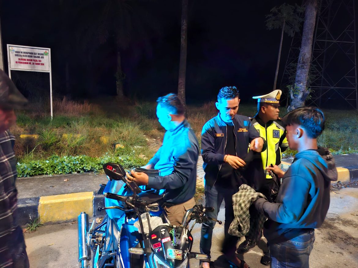 Sat Lantas Polres Langkat Tertibkan Balap Liar dan Knalpot Brong, 18 Sepeda Motor Diamankan.