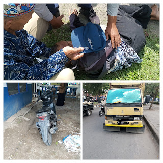 Truk Cold Diesel Tabrak Pengendara Motor, Korban Parah, Sopir Melarikan diri.