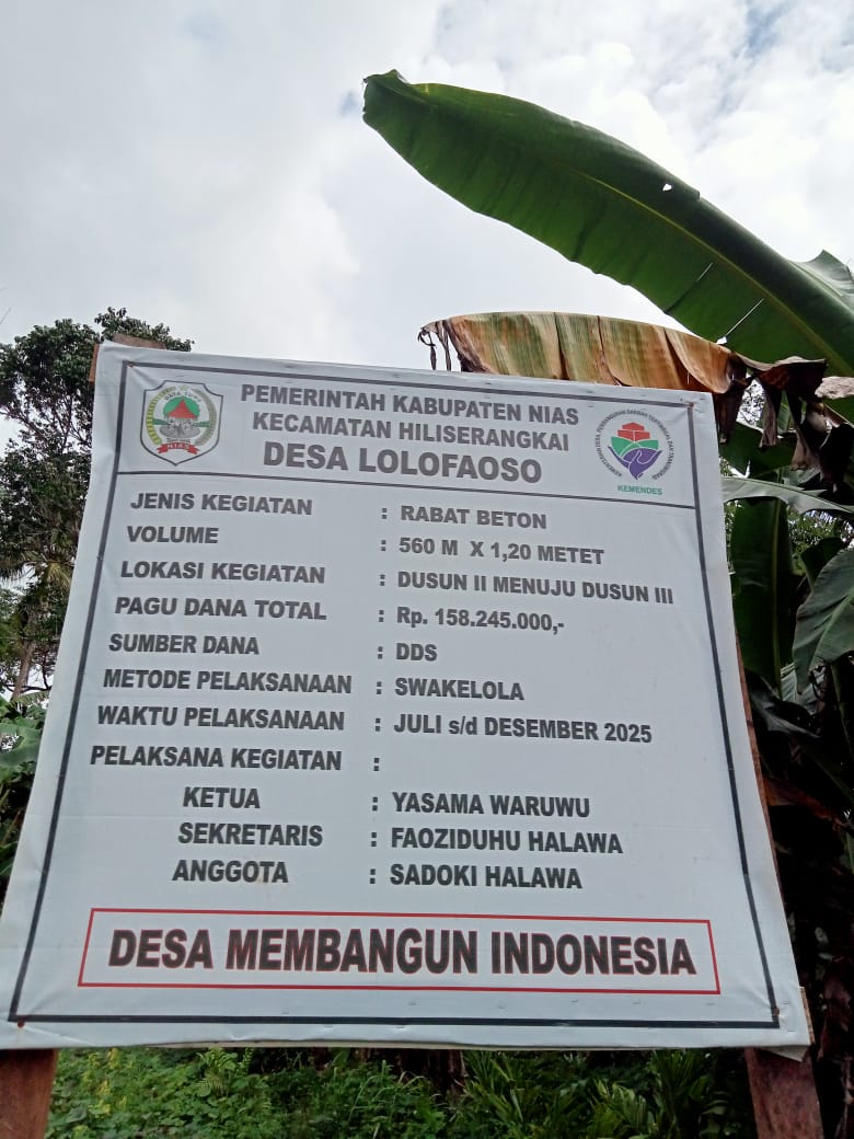 Warga Desa Lölöfaösö Desak Pemdes Segera Realisasikan Pekerjaan Fisik Dana Desa 2025