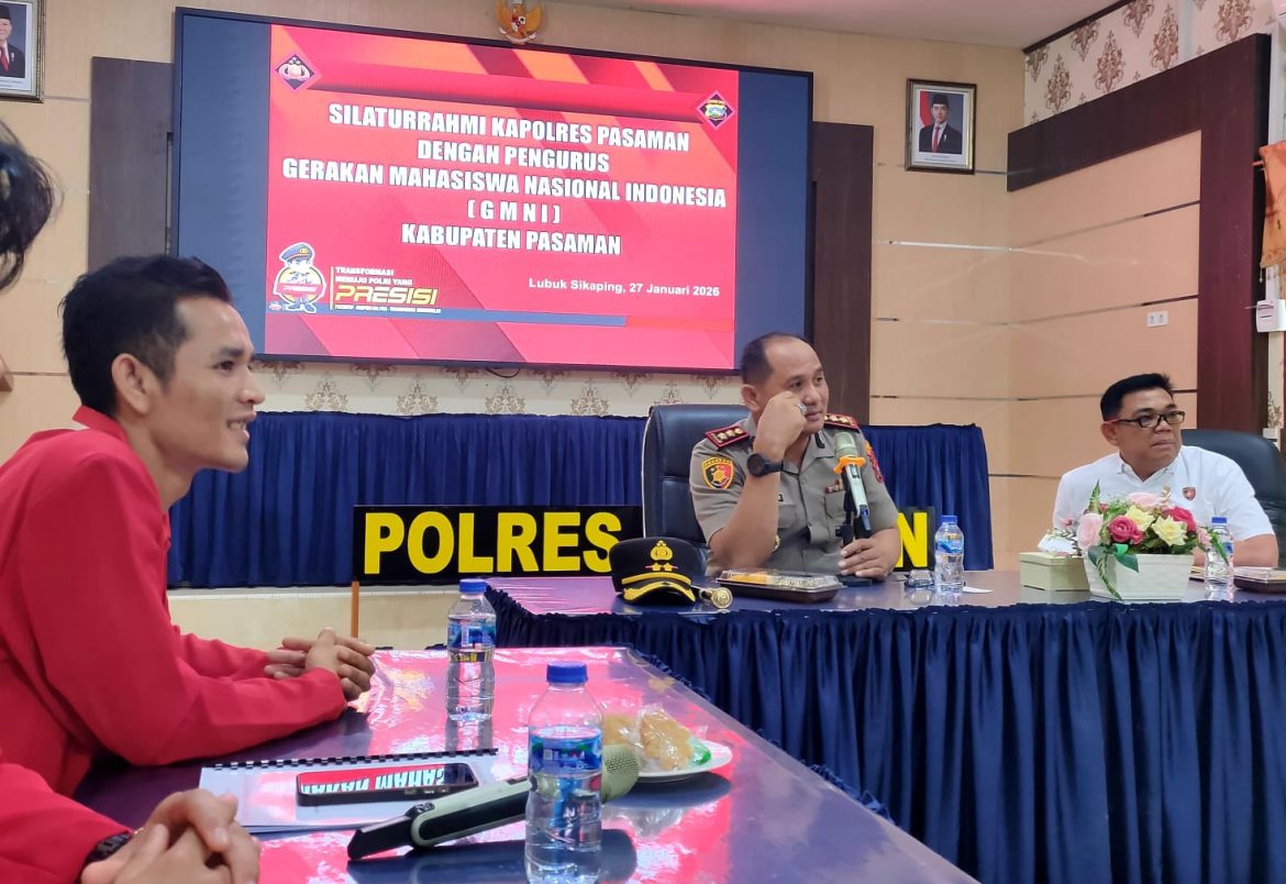 Audiensi Bersama Kapolres, GMNI Pasaman Siap Menjadi Mitra Kritis Polisi dan Dukung KTD Lintas Provinsi