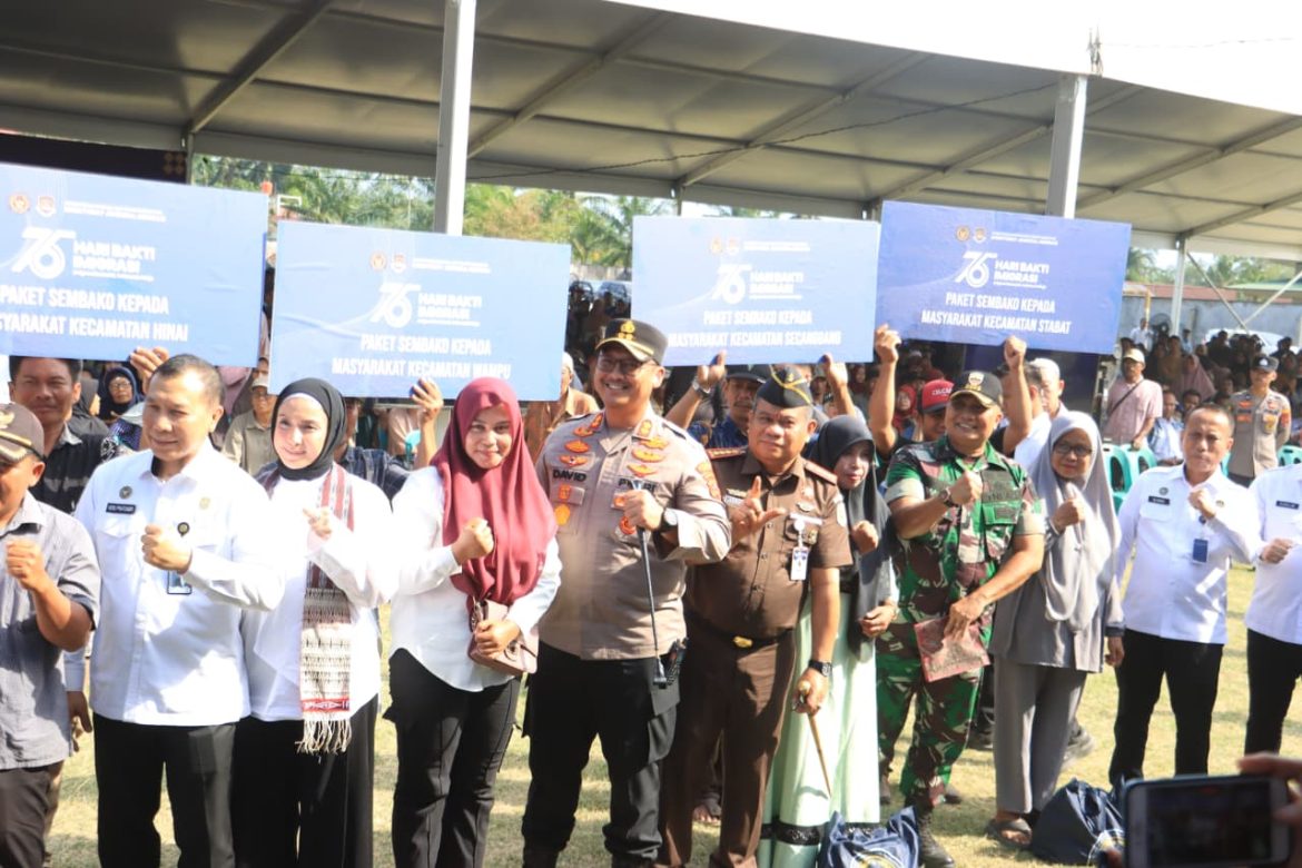 Polres Langkat Amankan Kunjungan Kerja Menteri Imigrasi dan Pemasyarakatan RI di Tanjung Pura.