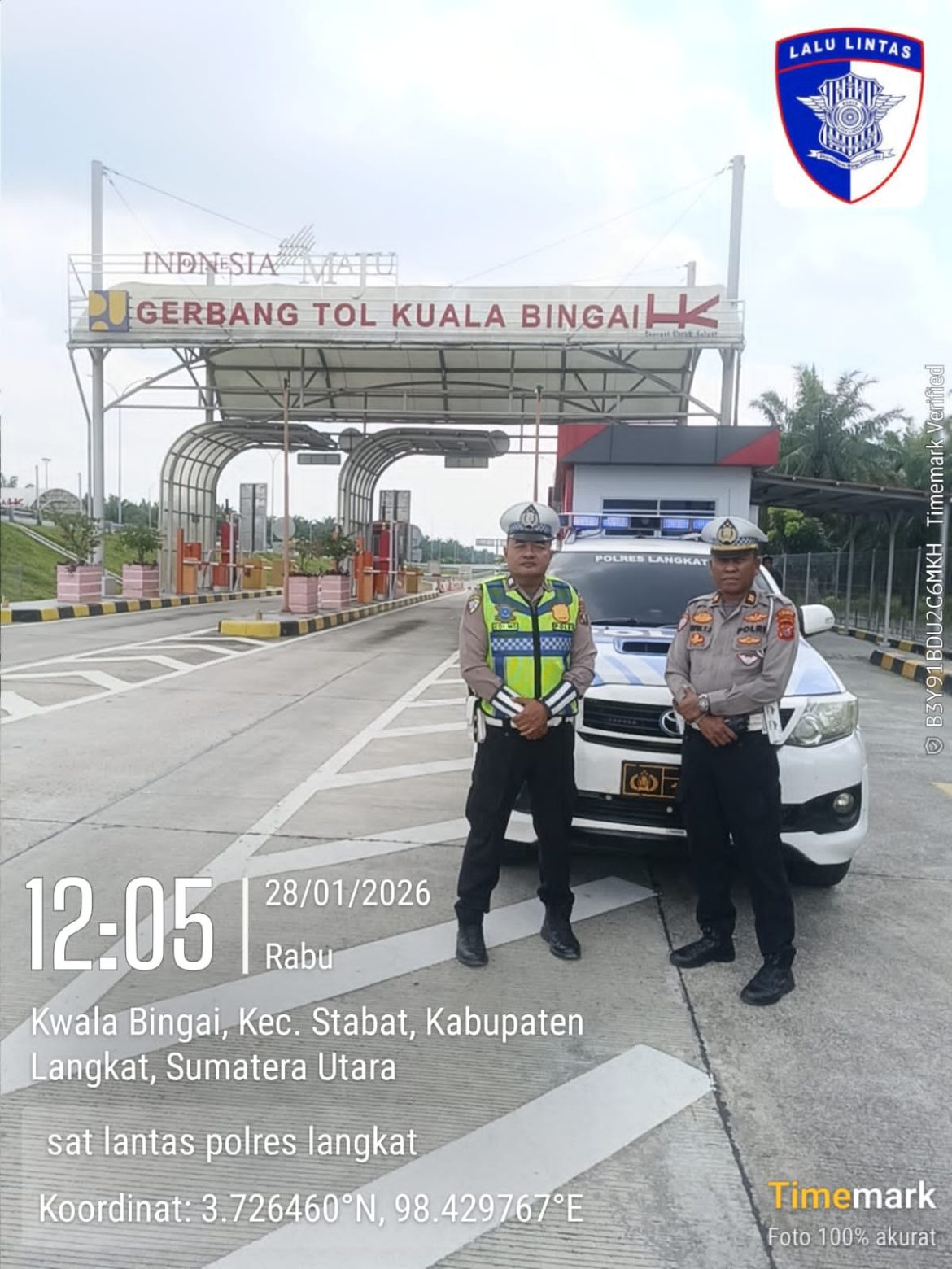 Sat Lantas Polres Langkat Amankan Jalur Kunjungan Menteri Imigrasi dan Pemasyarakatan RI.