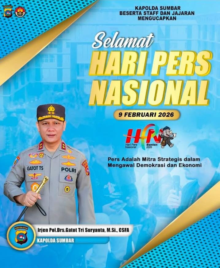 Kapolda Sumbar dan Jajaran Sampaikan Ucapan Selamat Hari Pers Nasional 2026
