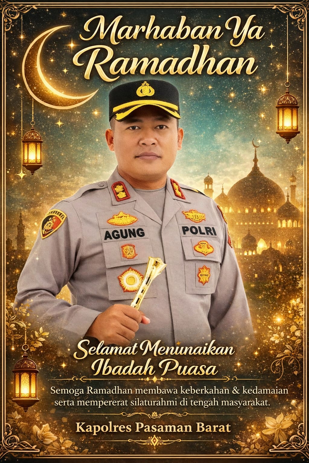 Kapolres Pasaman Barat, AKBP Agung, Tribawanto,S.I.K., Ucapkan Selamat Berpuasa Ramadhan 1447 H