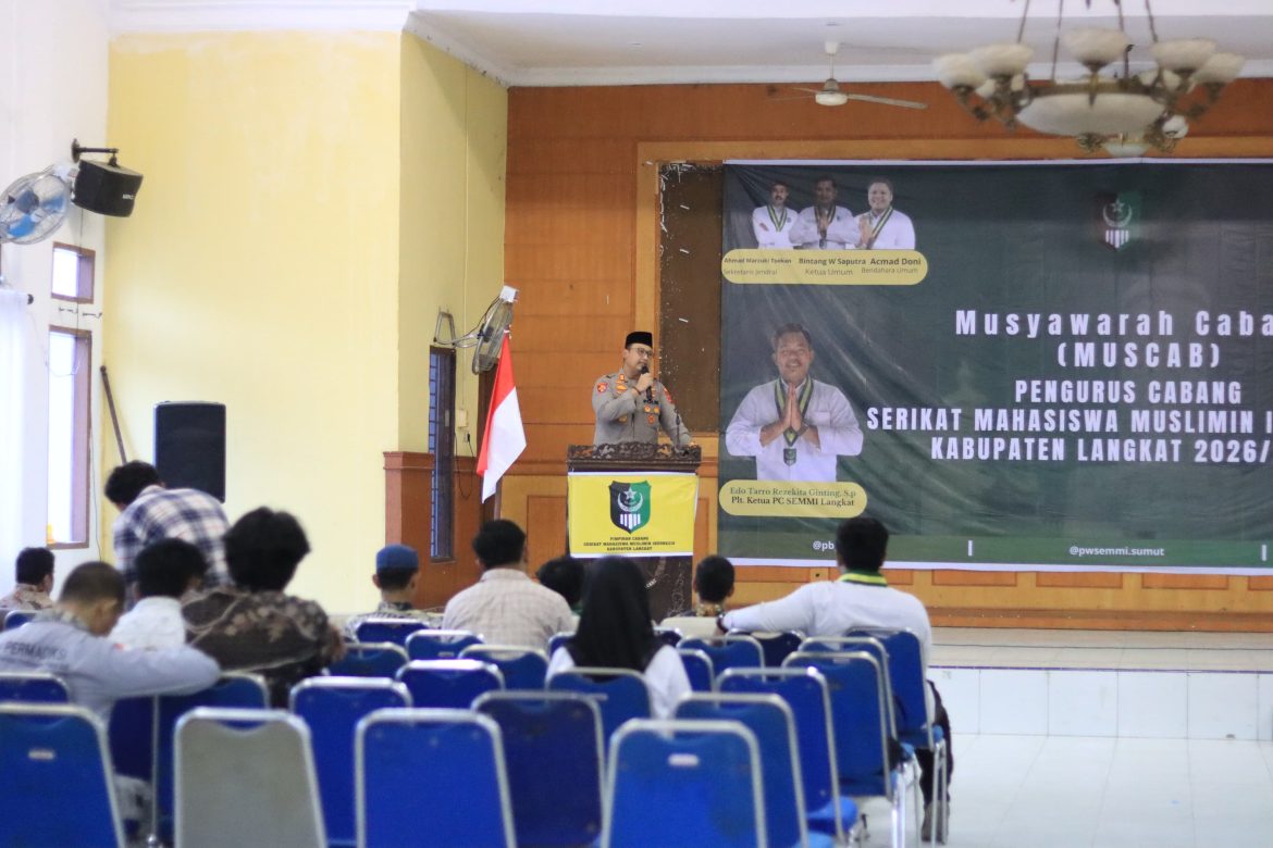 Kapolres Langkat Hadiri Pembukaan Muscab SEMMI, Ajak Mahasiswa Jaga Stabilitas dan Perkuat Peran Kontrol Sosial.