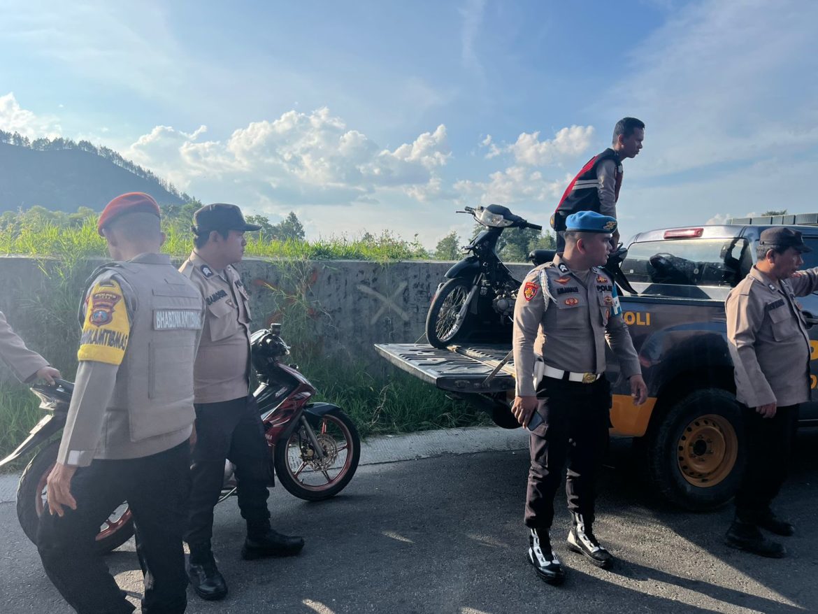 Patroli Skala Besar di Ramadhan 2026, Polres Toba Berhasil Amankan 6 Motor Knalpot Brong